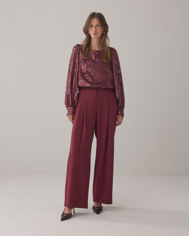 Wide trousers burgundy