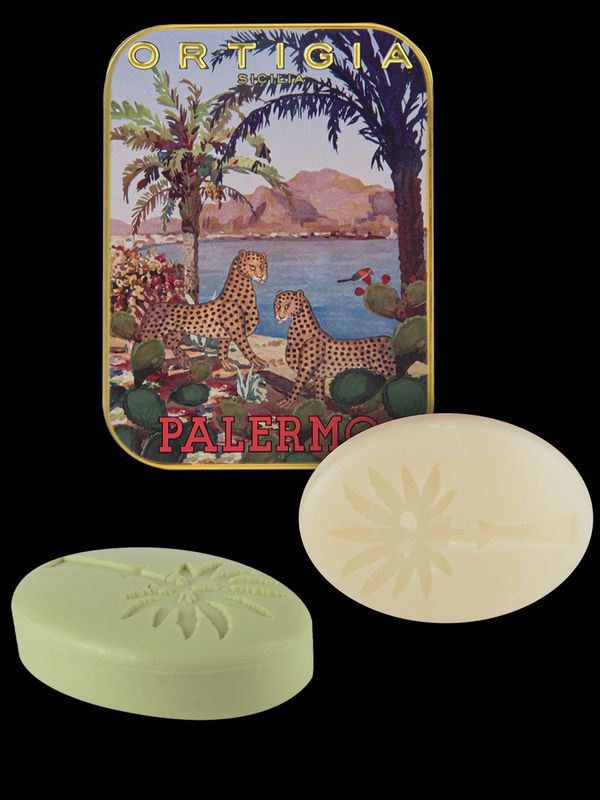 Box of soaps city tin Palermo
