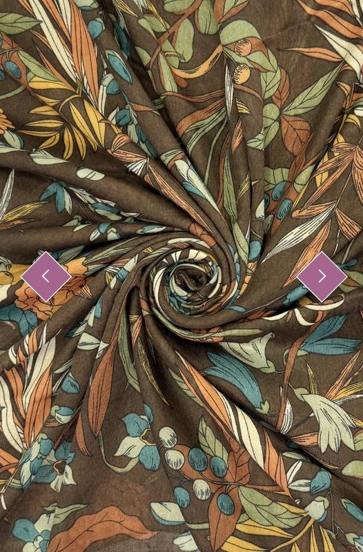 Botanical mixed floral print brown