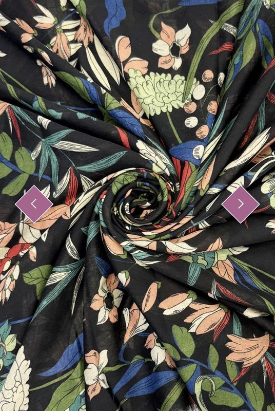 Botanical mixed floral print black