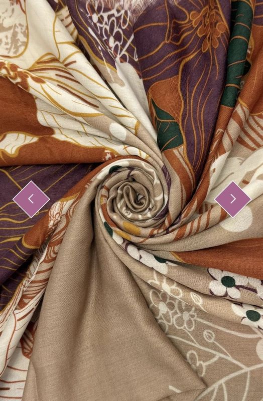 Lily flower print scarf burnt orange