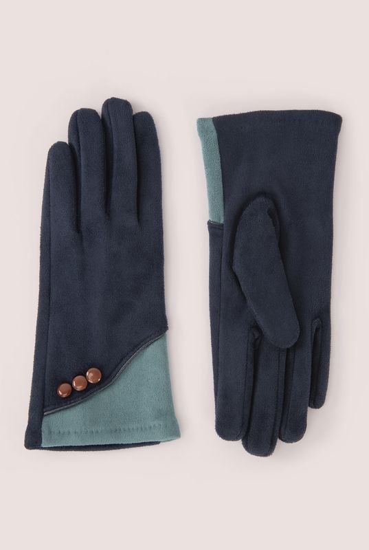 Gloves navy and teal blue