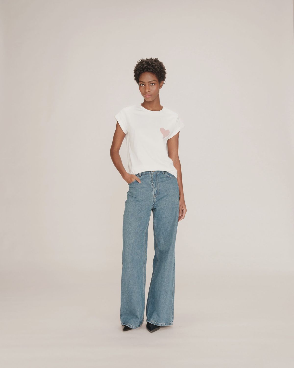 Take snow white heart t-shirt pink