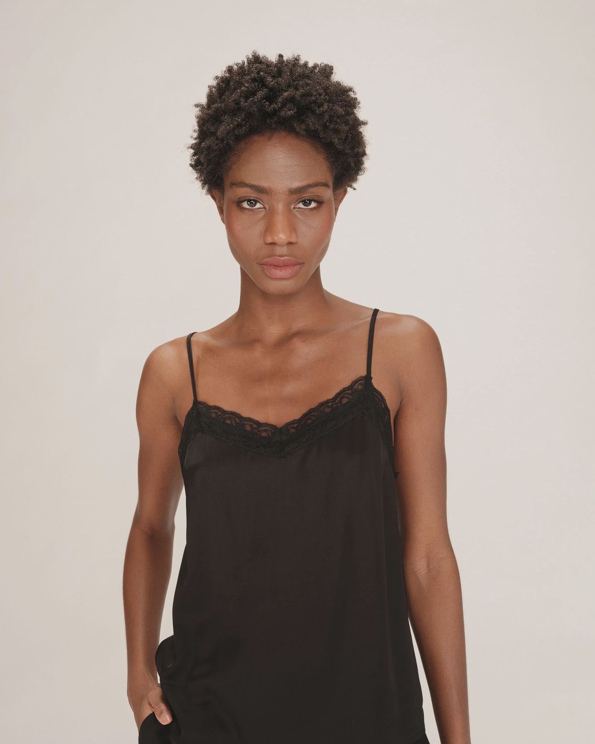 Trefle satin camisole black
