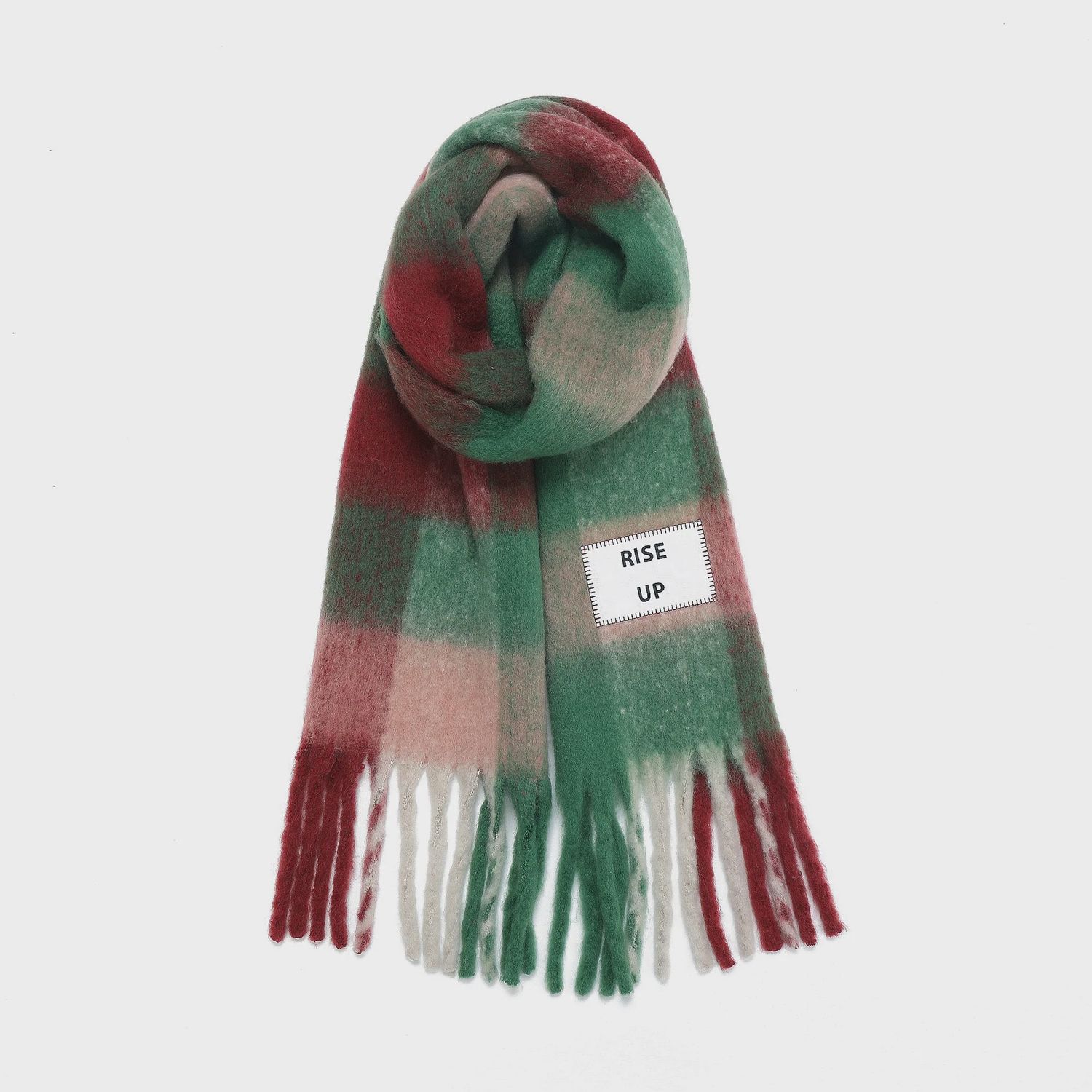 Rise Up scarf green and red