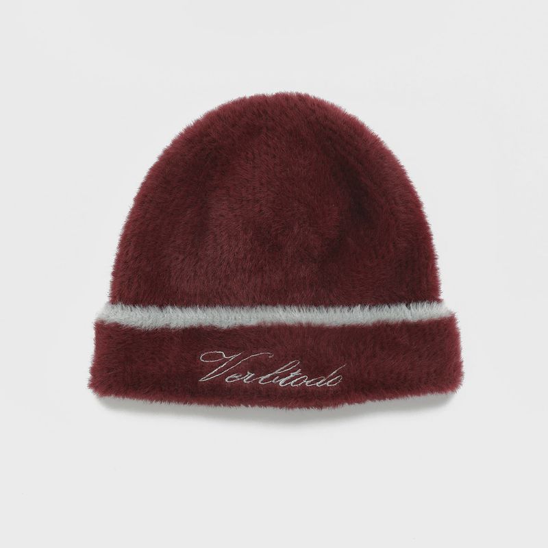 Burgundy beanie hat