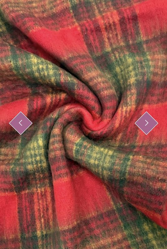 Tartan check scarf red