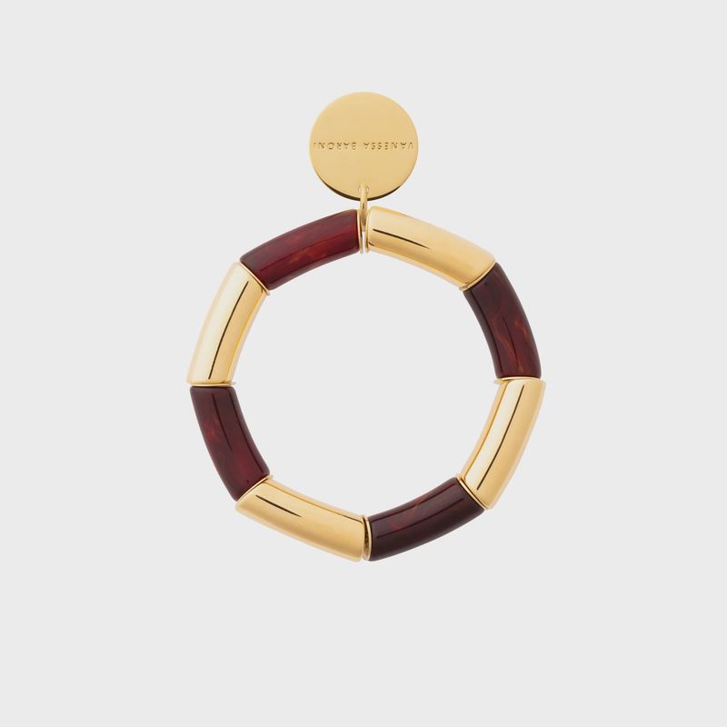Flex bracelet gold burgundy marble