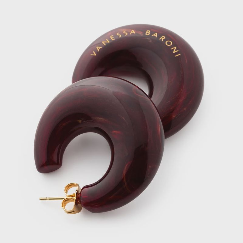 Moon earrings burgundy