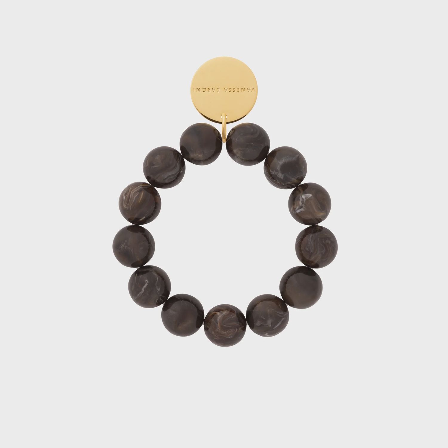 Beads flex bracelet dark brown marble