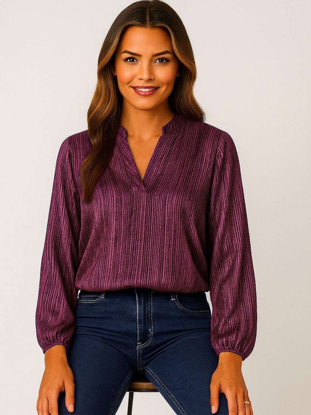 Bella band top in magenta purple