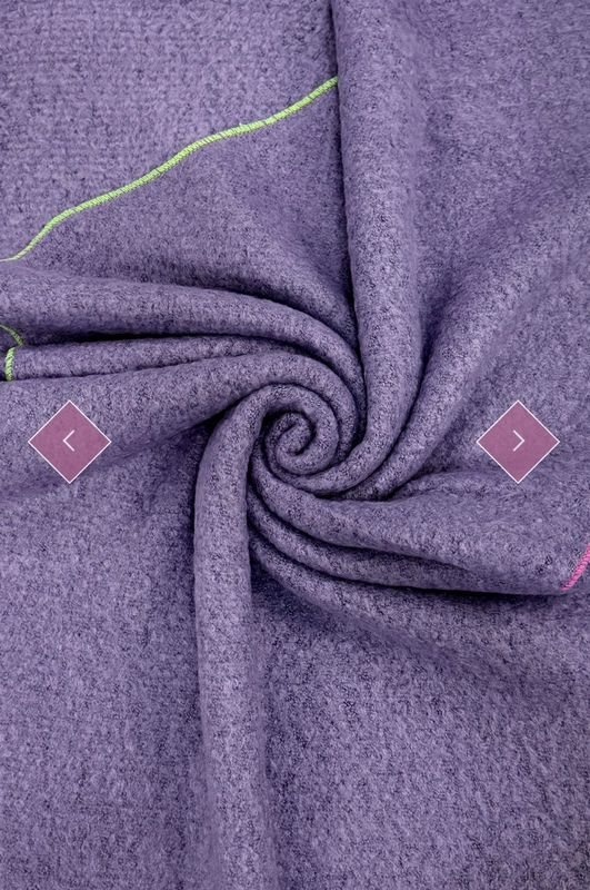 Plain contrast stitch wool scarf lilac purple