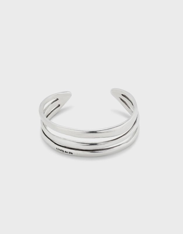 Triple strand cuff bracelet silver