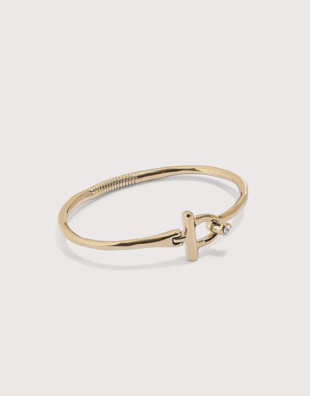 18k gold Bangle bracelet with white topaz