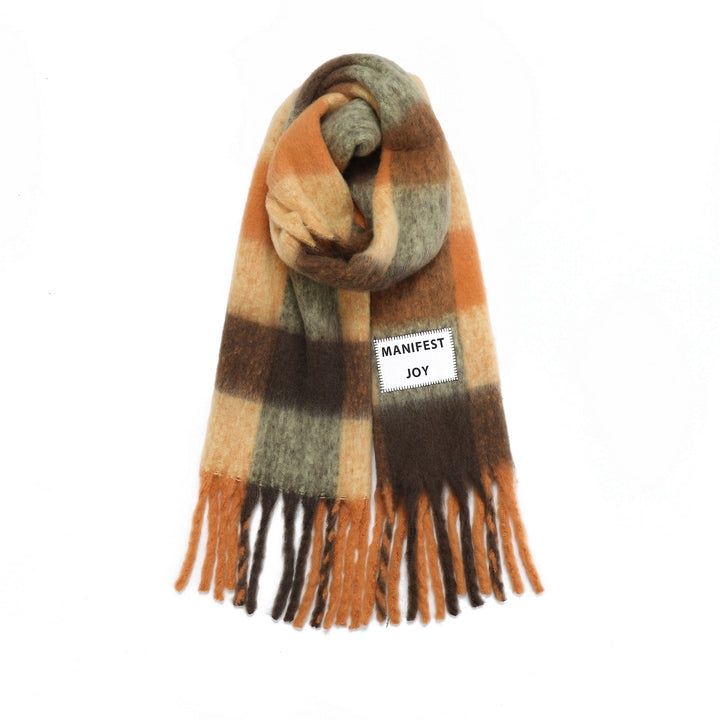 Manifest joy mustard yellow and orange scarf