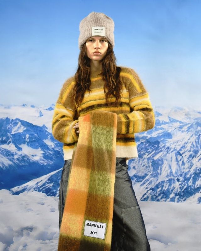 Manifest joy mustard yellow and orange scarf