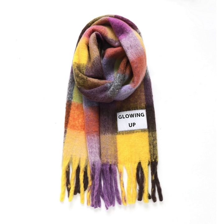 Glowing up purple and yellow scarf