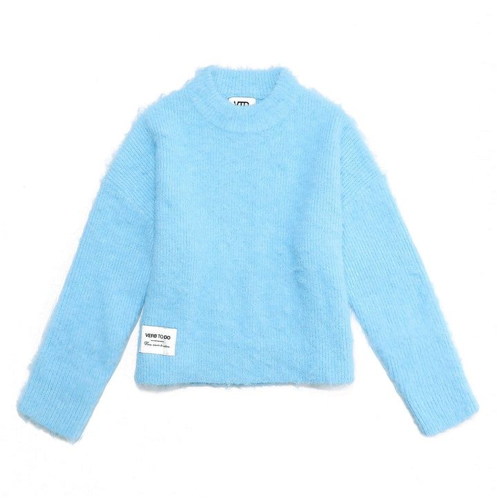 Boxy knitted jumper powder blue