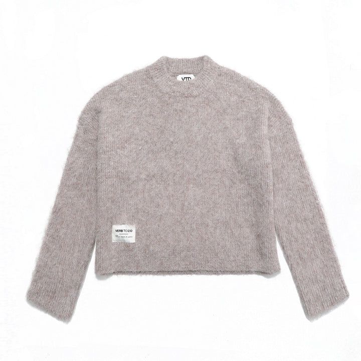 Boxy knitted jumper beige