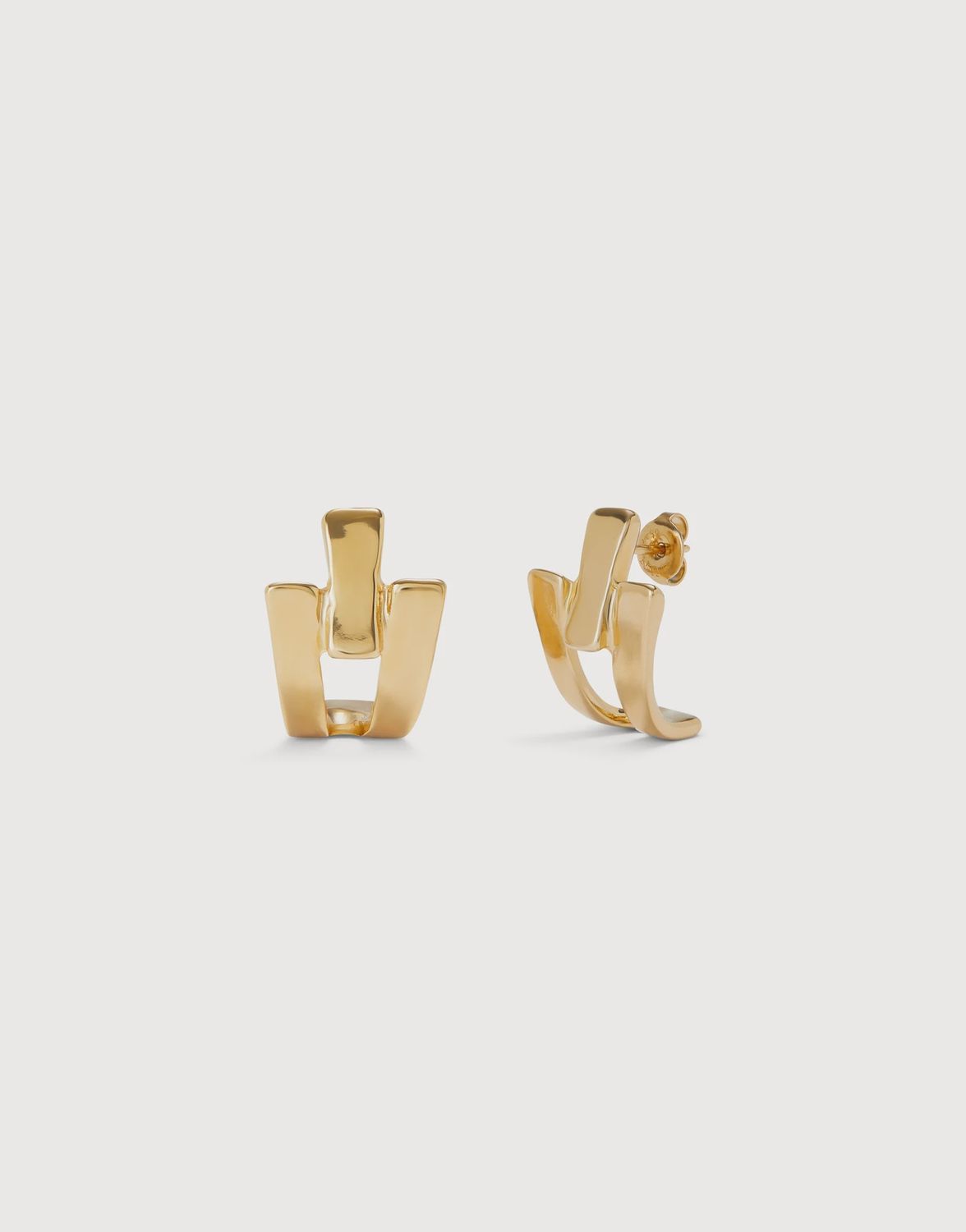 18k gold earrings interlink