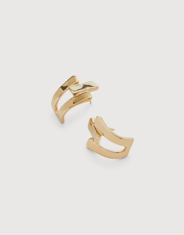 18k gold earrings interlink