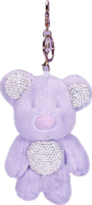 Lilac Rhinestone Teddy Keyring