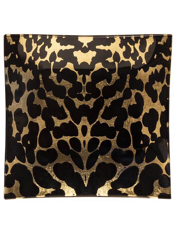 Glass Plate Gattopardo Square 16cm