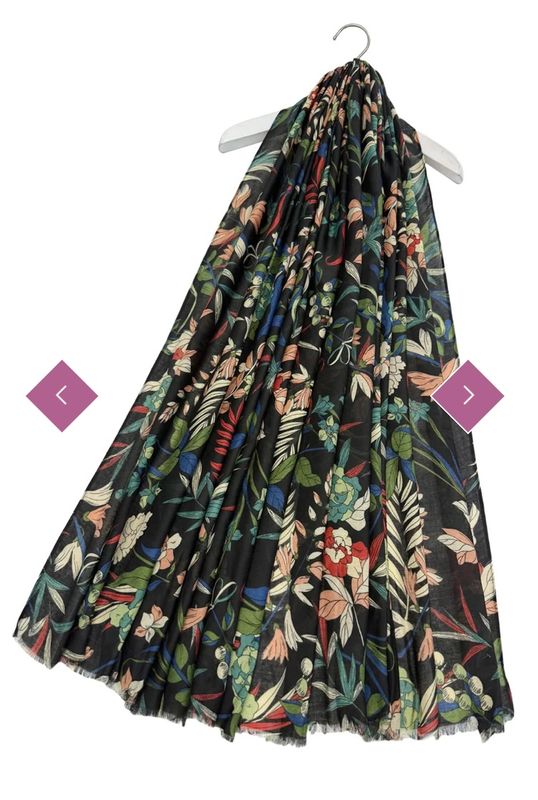 Botanical mixed floral print black
