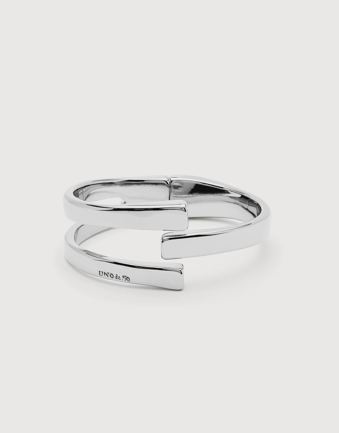 Interlink bangle bracelet in silver