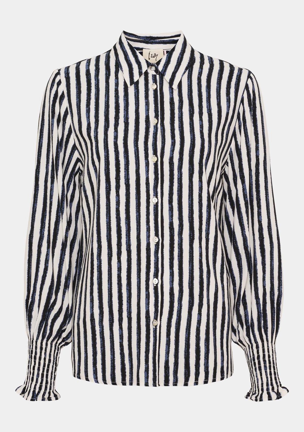 Gyta smock blouse cream and black stripe