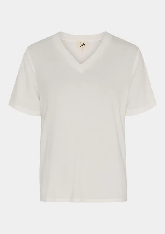 Gritt v-neck t-shirt off white