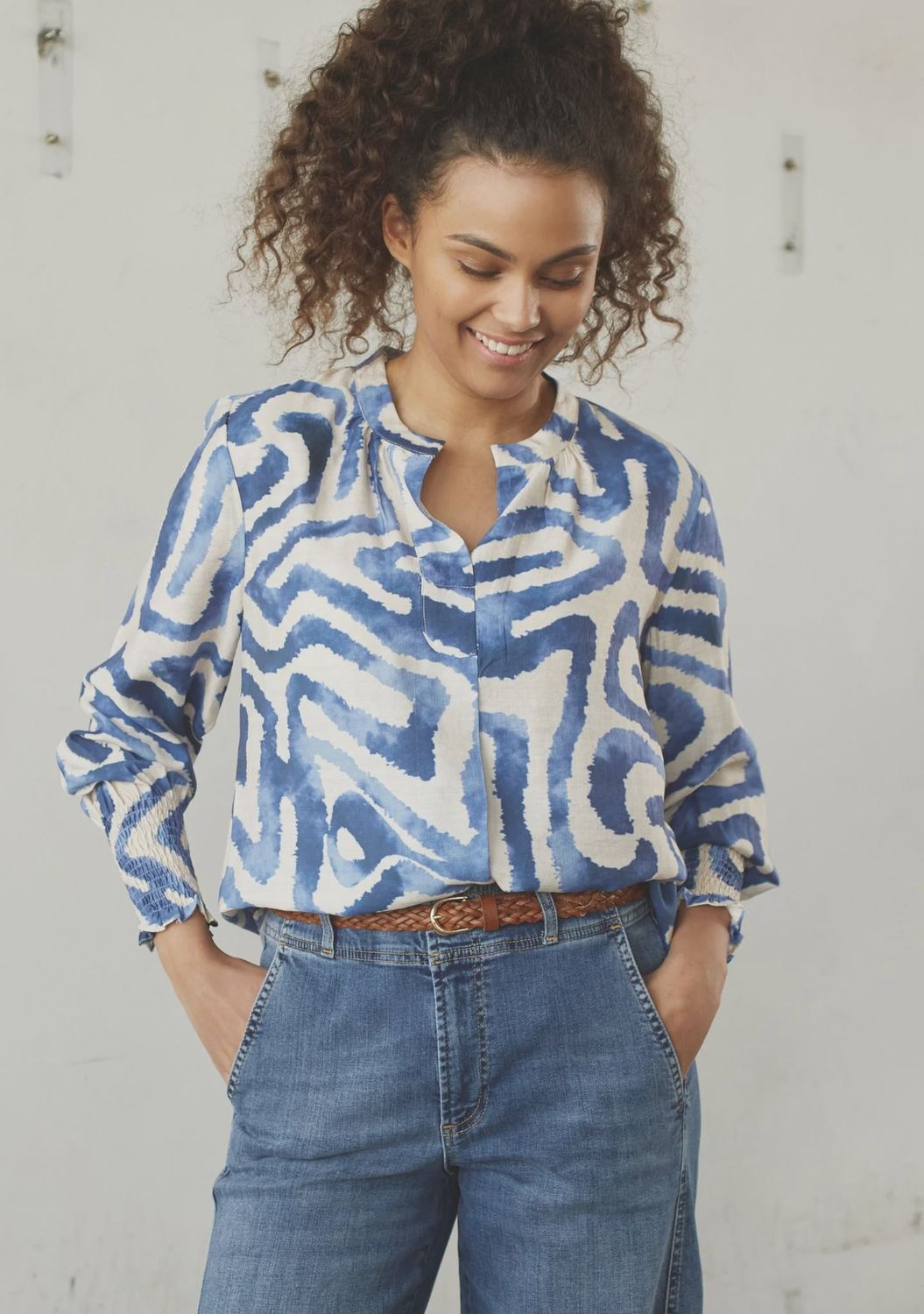 Ane printed blouse blue