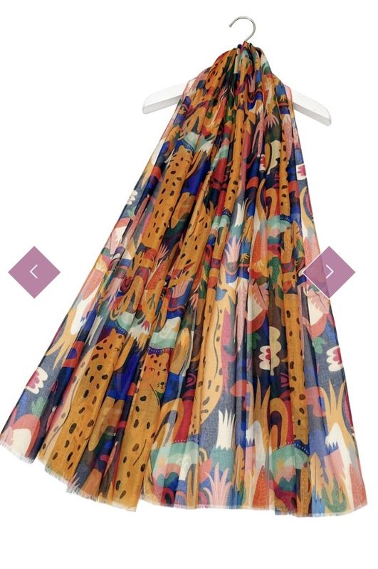 Leopard and cactus print scarf