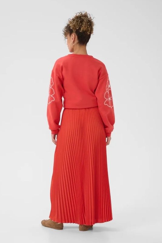 Charline plisse pleated skirt orange