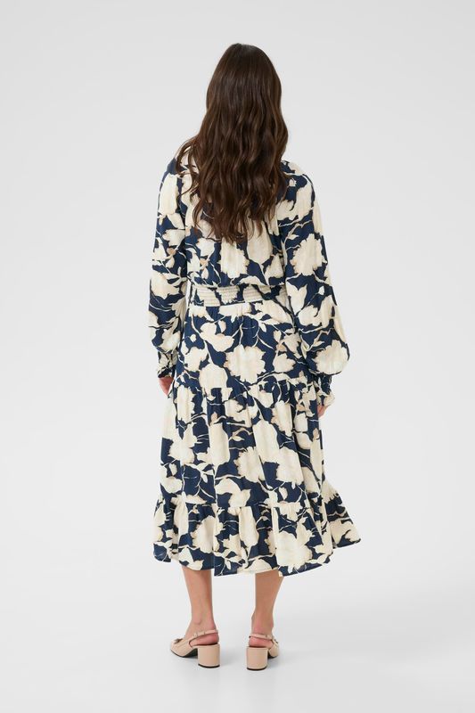 Lucca midi dress navy print