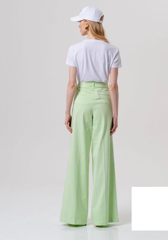 Wide leg chino trousers pastel green
