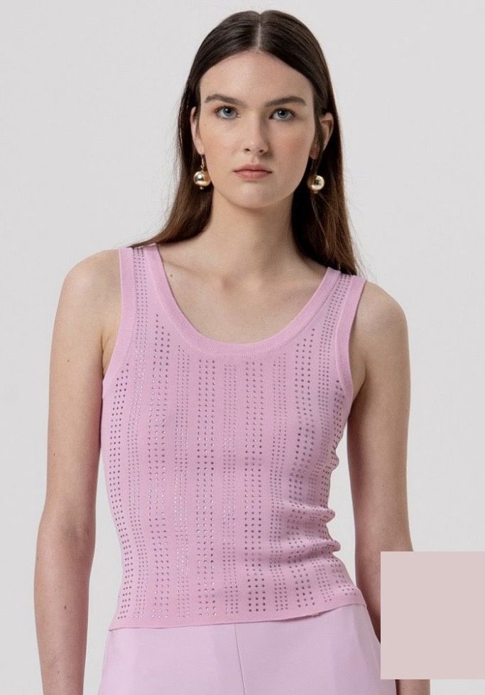 Embellished tank top pink