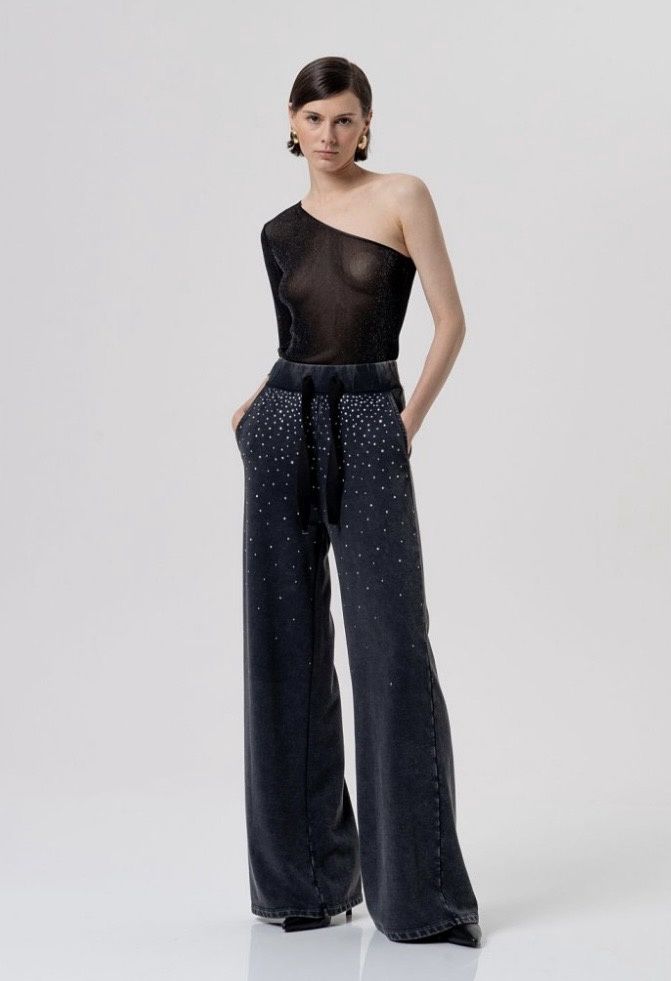 Embellished joggers faded black