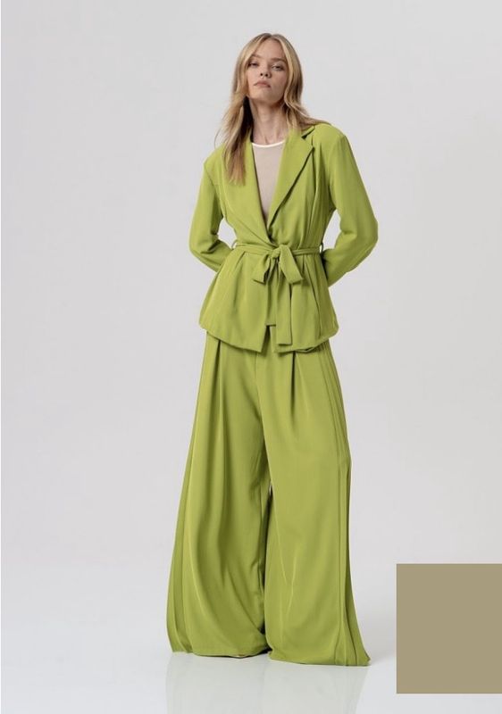 Wide leg trousers olive green