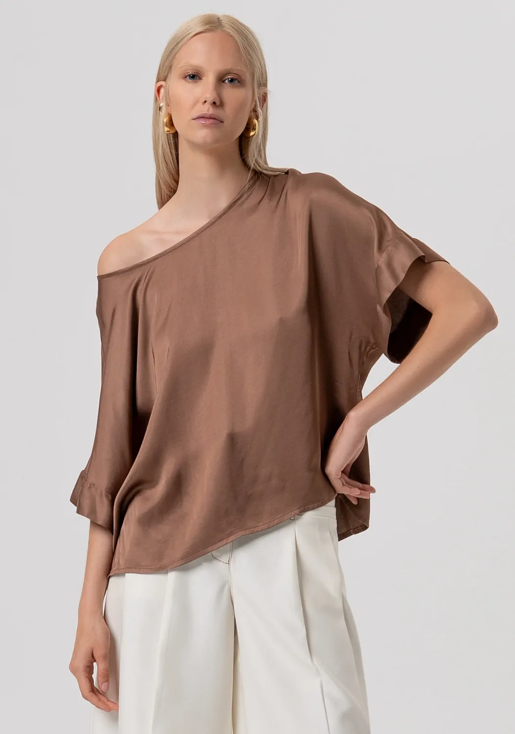 Over-sized blouse salmon pink