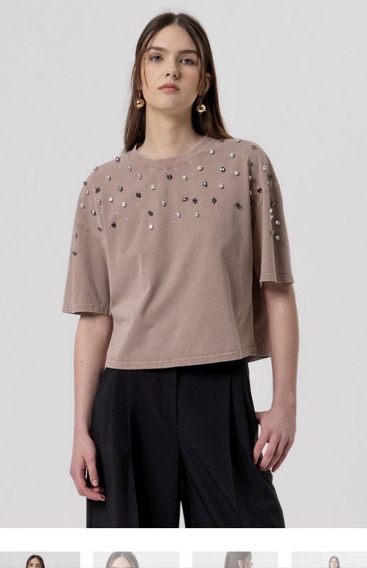 Embellished t-shirt faded pink