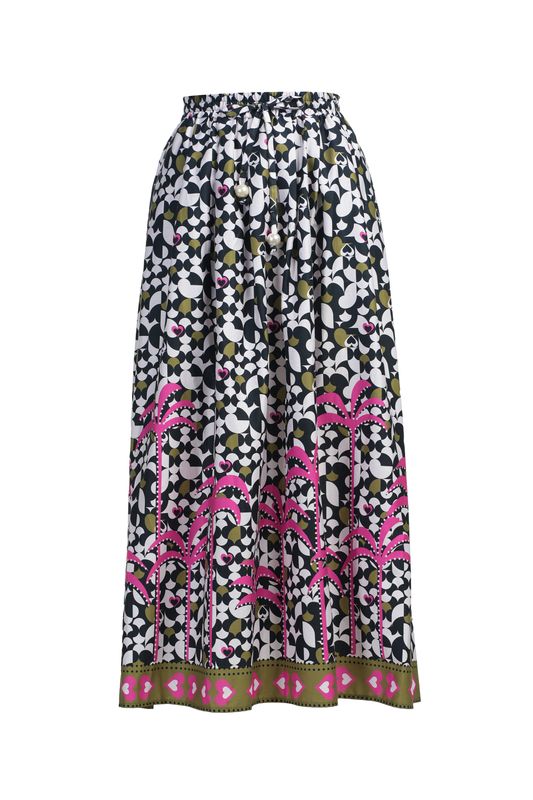 Cecil print skirt black mix