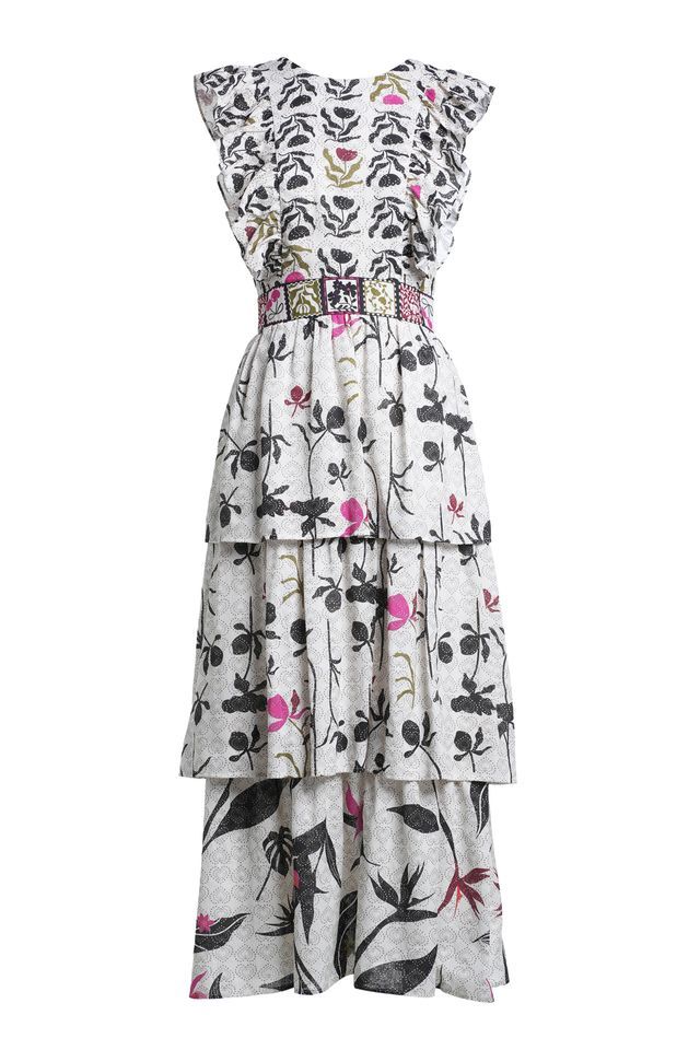 Harper print maxi dress cream mix