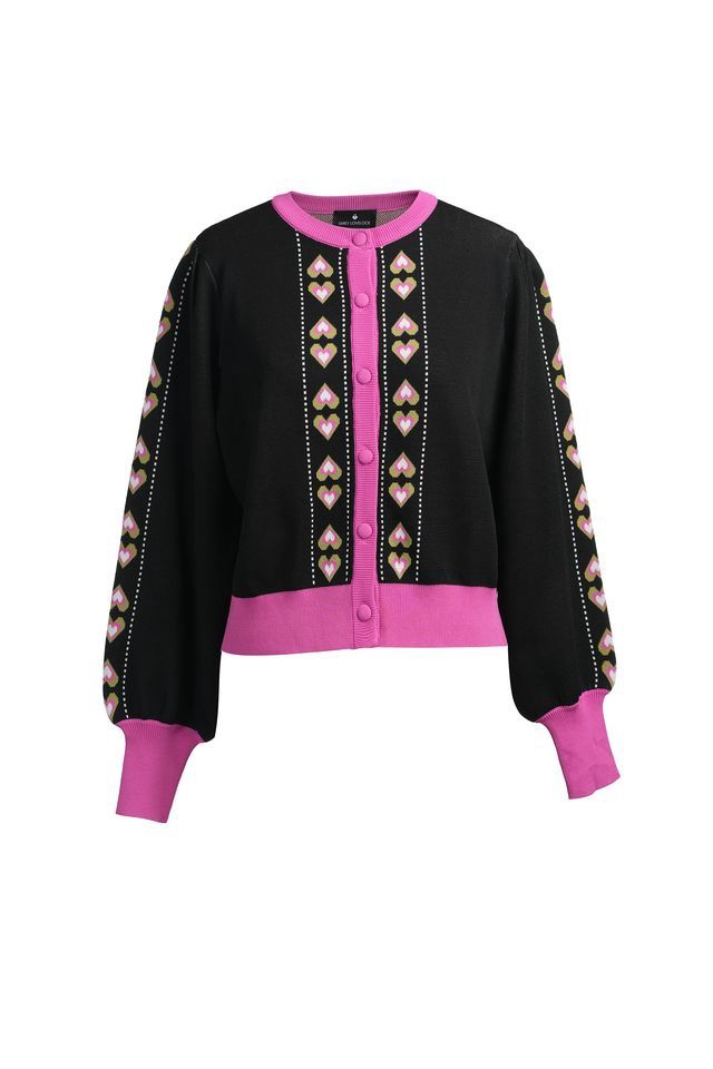 Sherry jacquard cardigan black