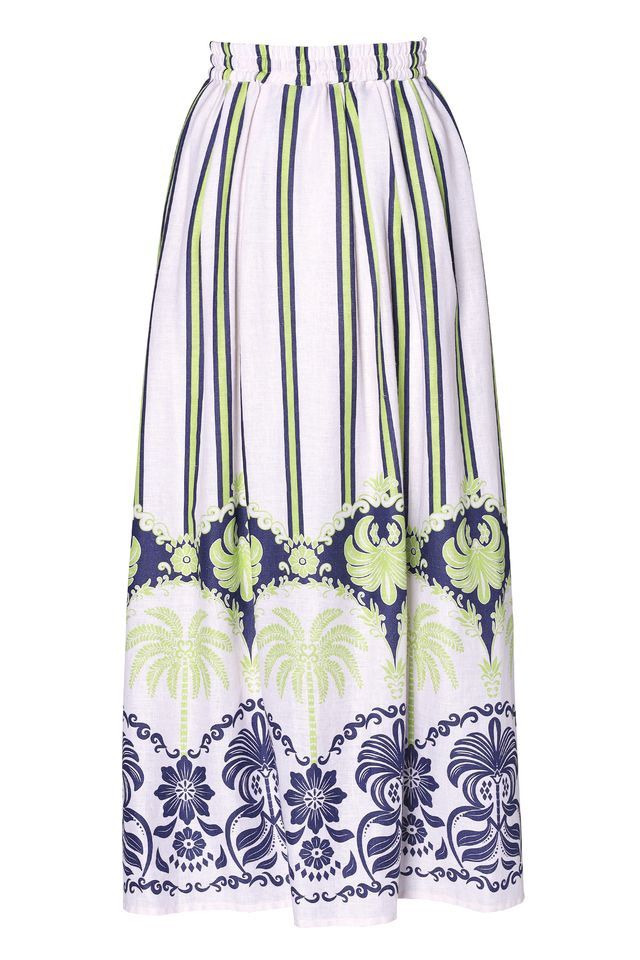 Bernie print skirt cream mix