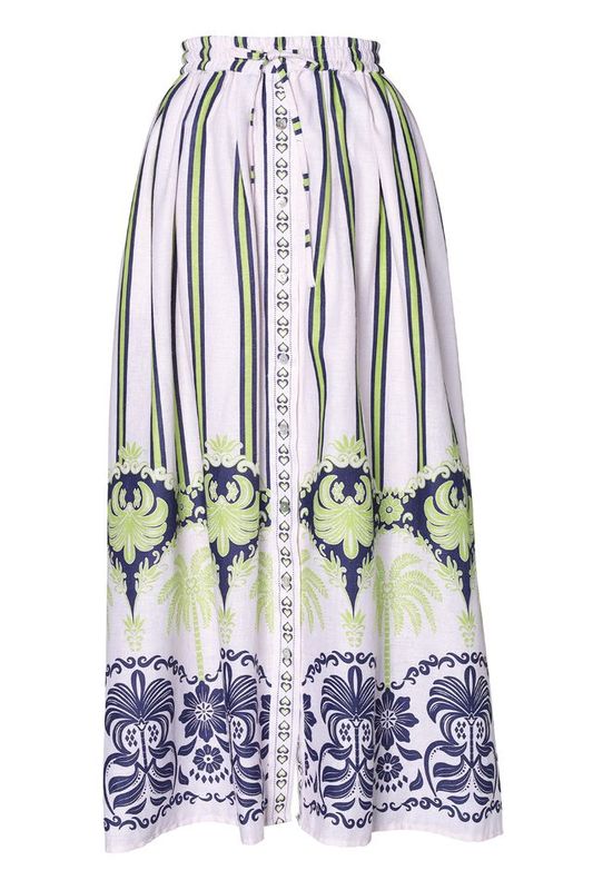 Bernie print skirt cream mix