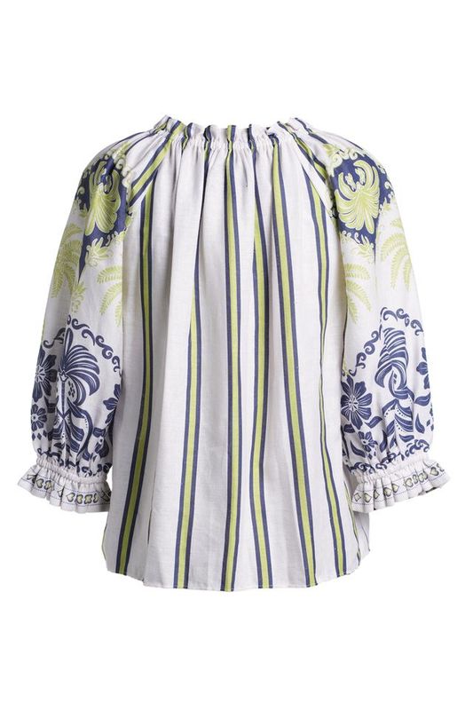 Rhea print blouse cream mix
