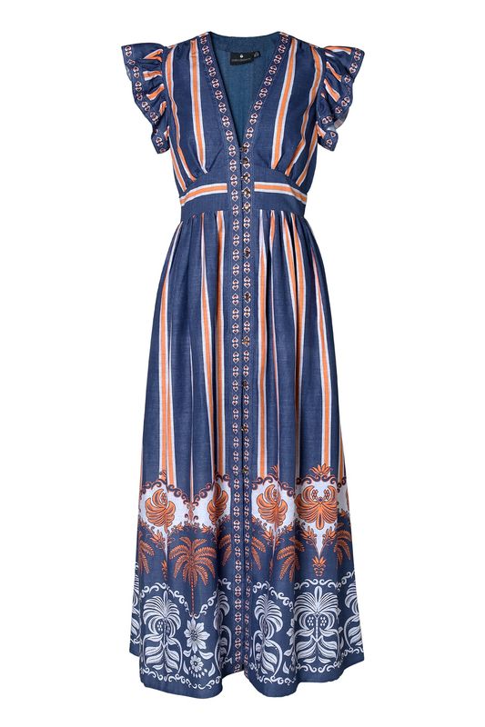Madeline print dress navy