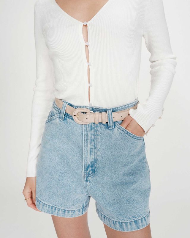 Scotland suede belt nude