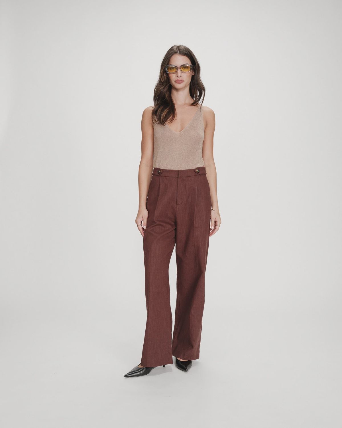 Vanelis tailored trousers chocolate brown